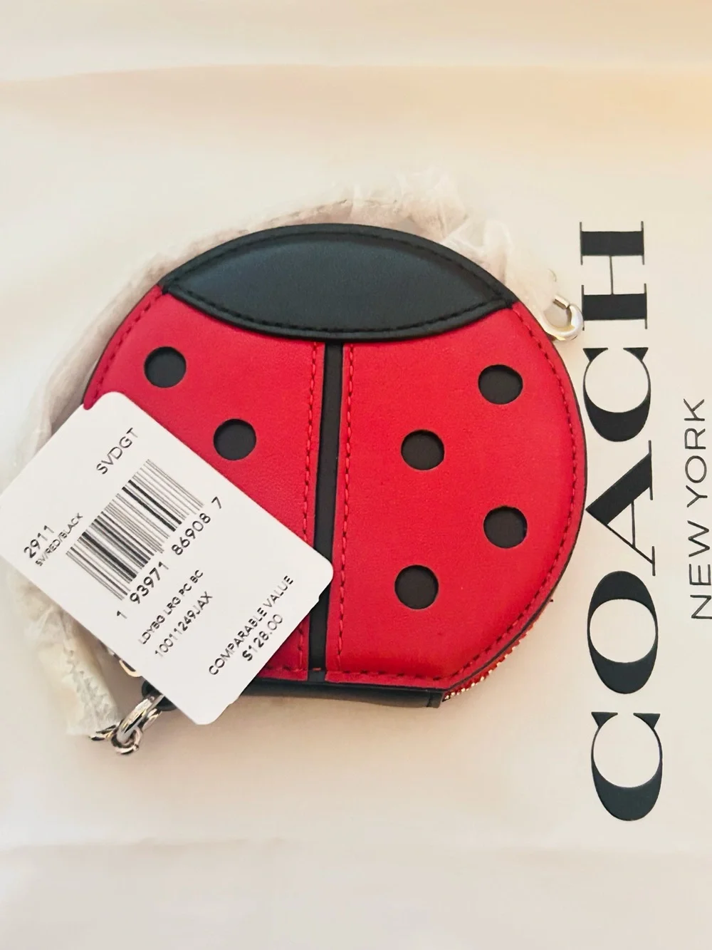RARE COACH Ladybug Wallet/ Change Wallet/ Keychain/ Bag Charm